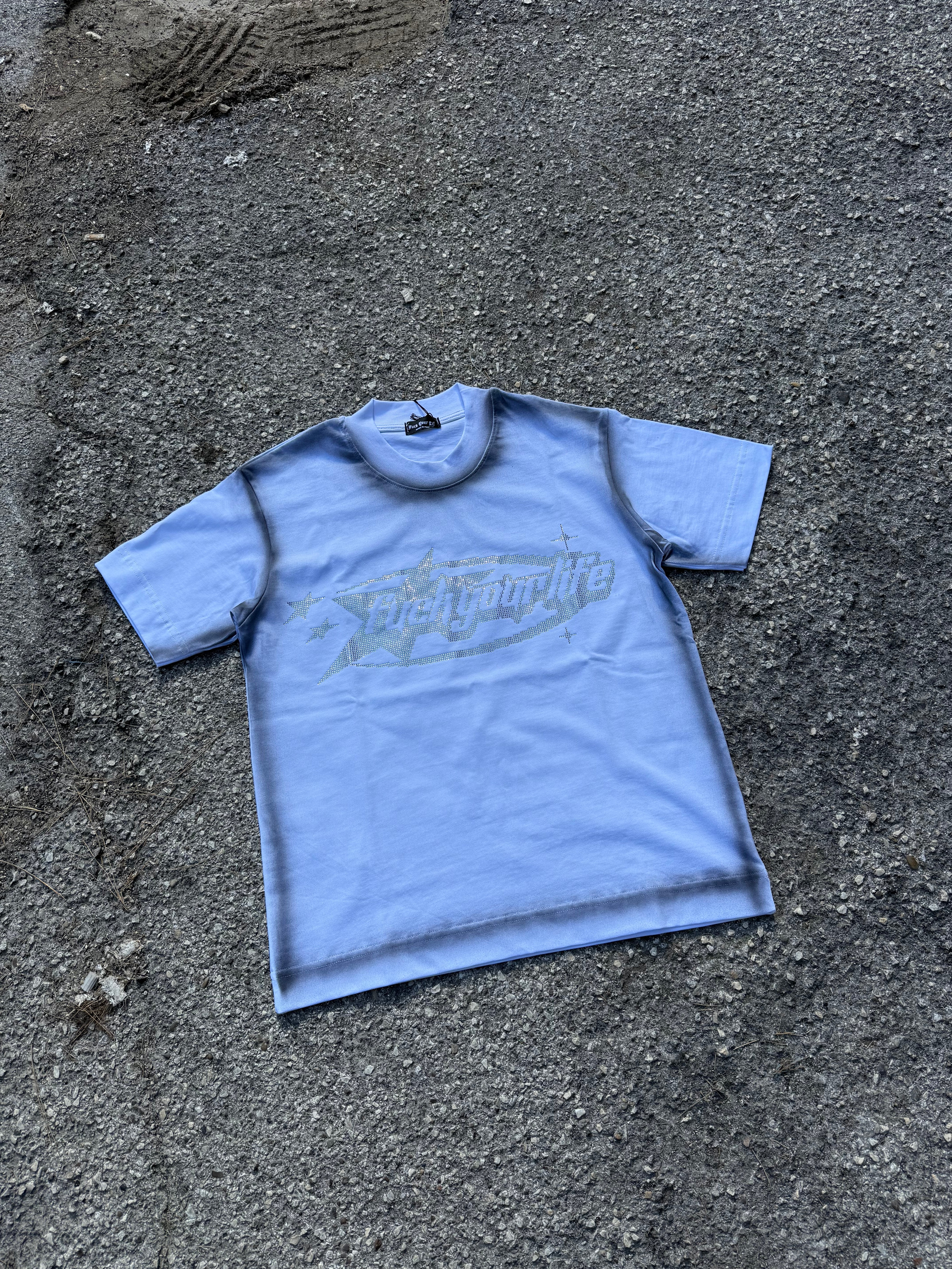 T-shirt Brillantinata Spray White