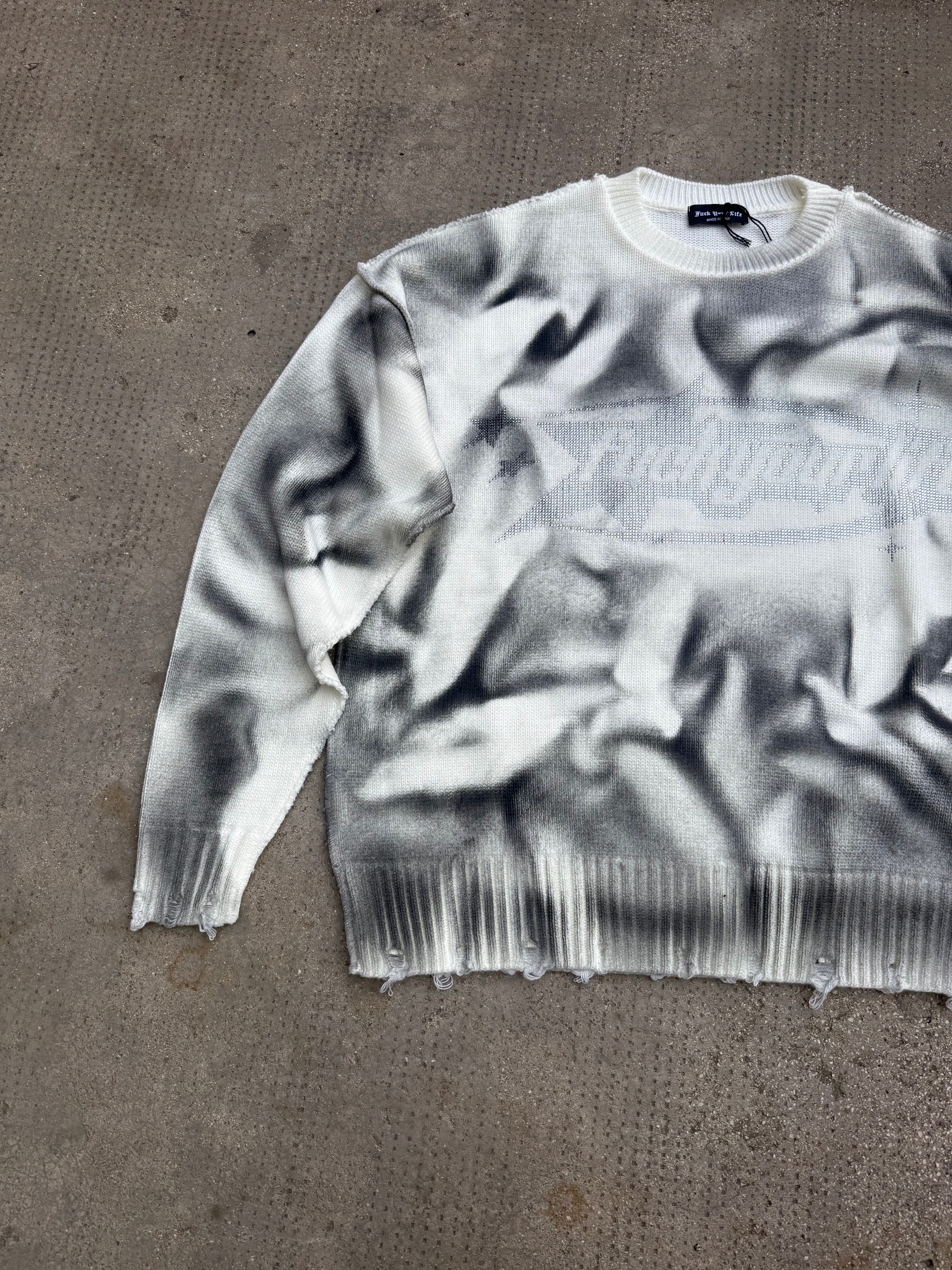 Maglione Sfumato Brillantini White