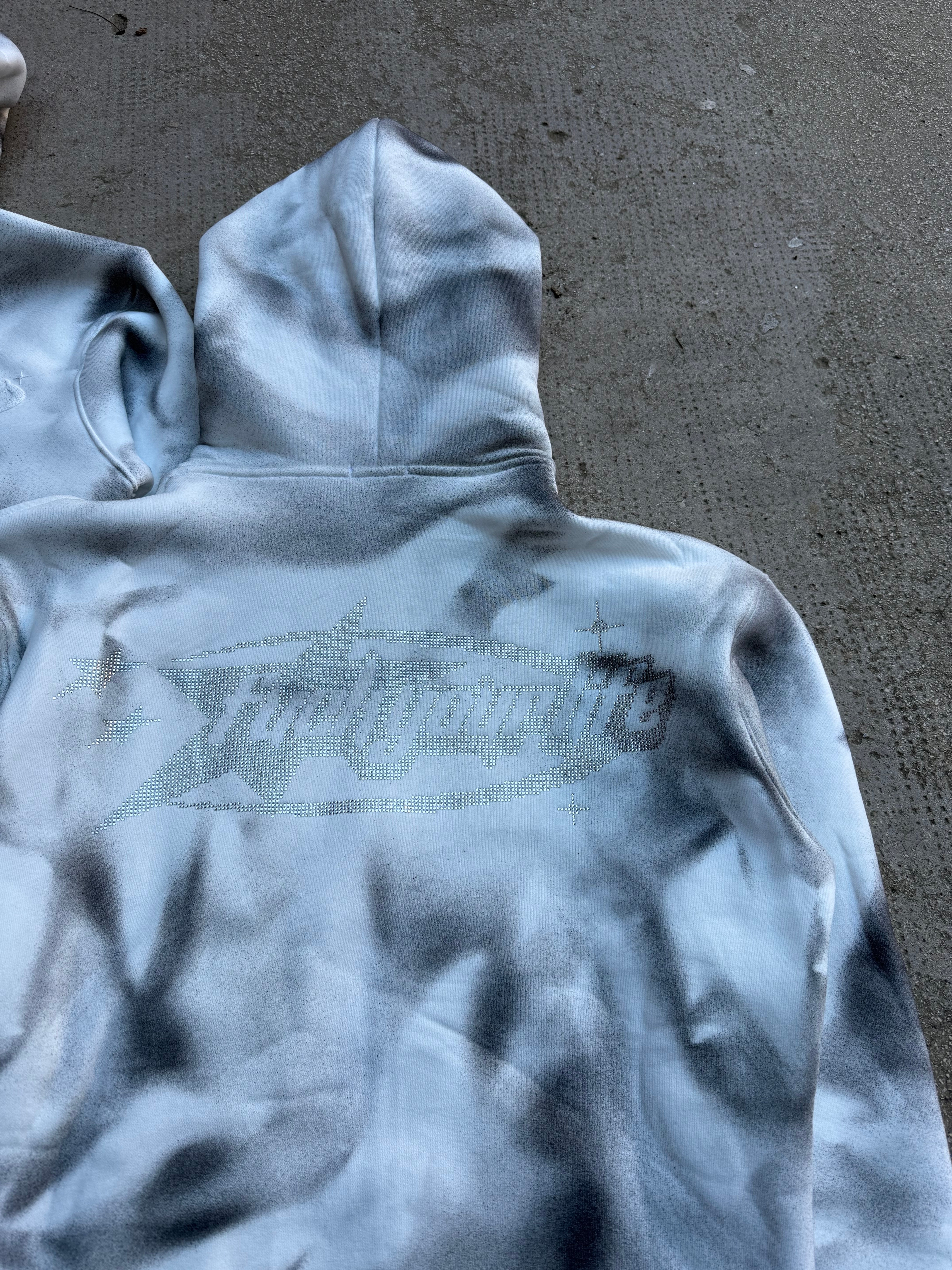 Hoodie Zip Sfumata BRILLANTINATA White
