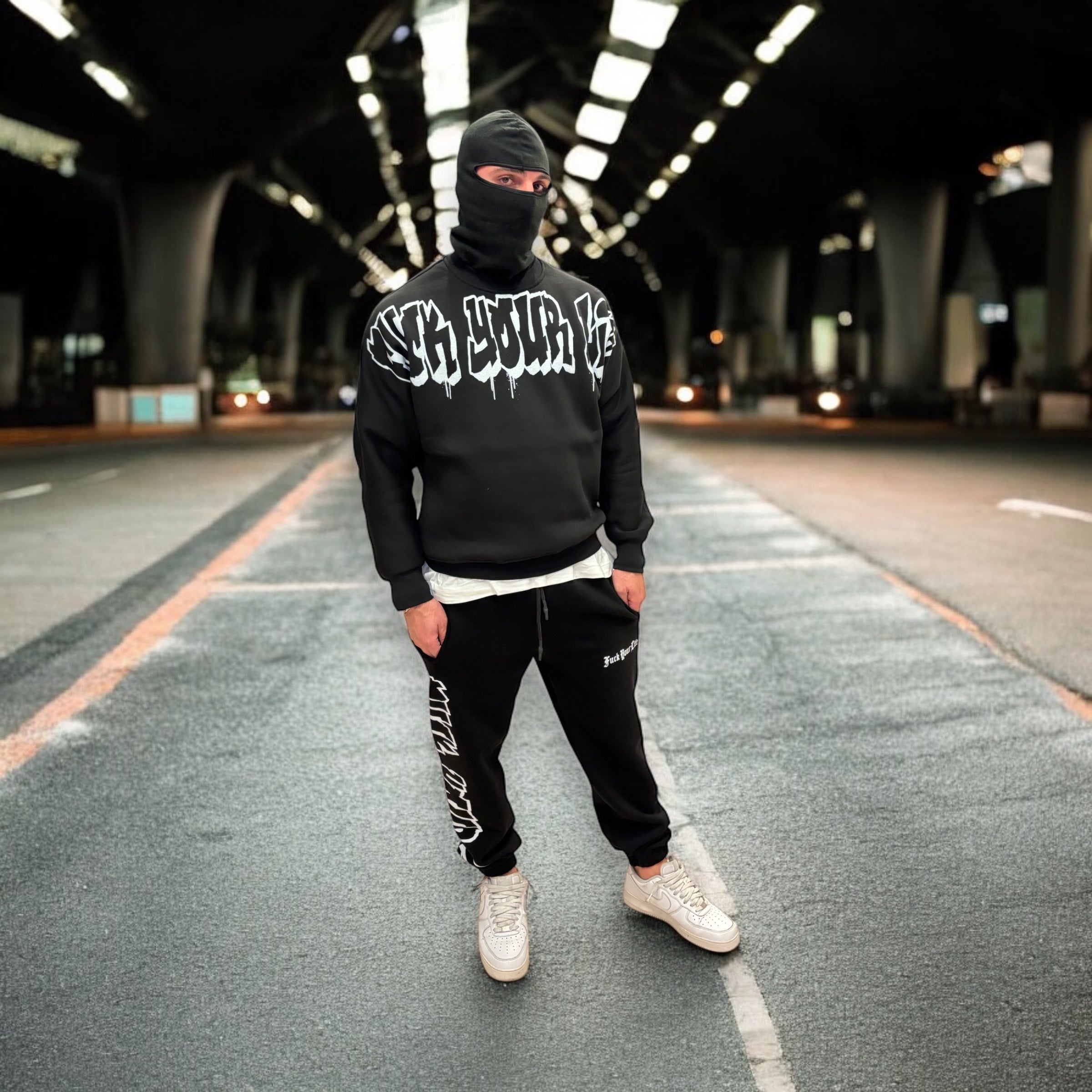Hoodie Viral Black Girocollo