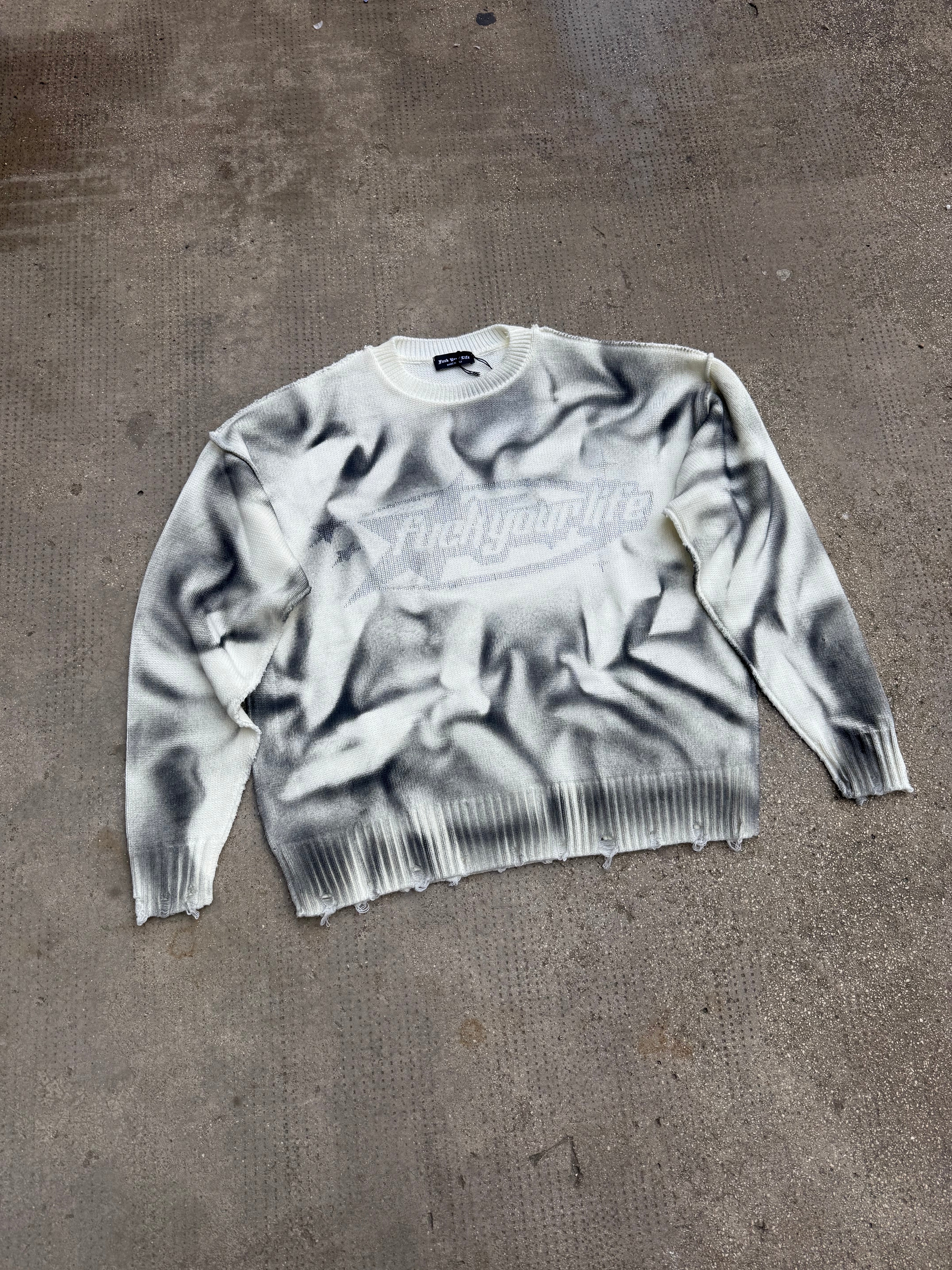 Maglione Sfumato Brillantini White