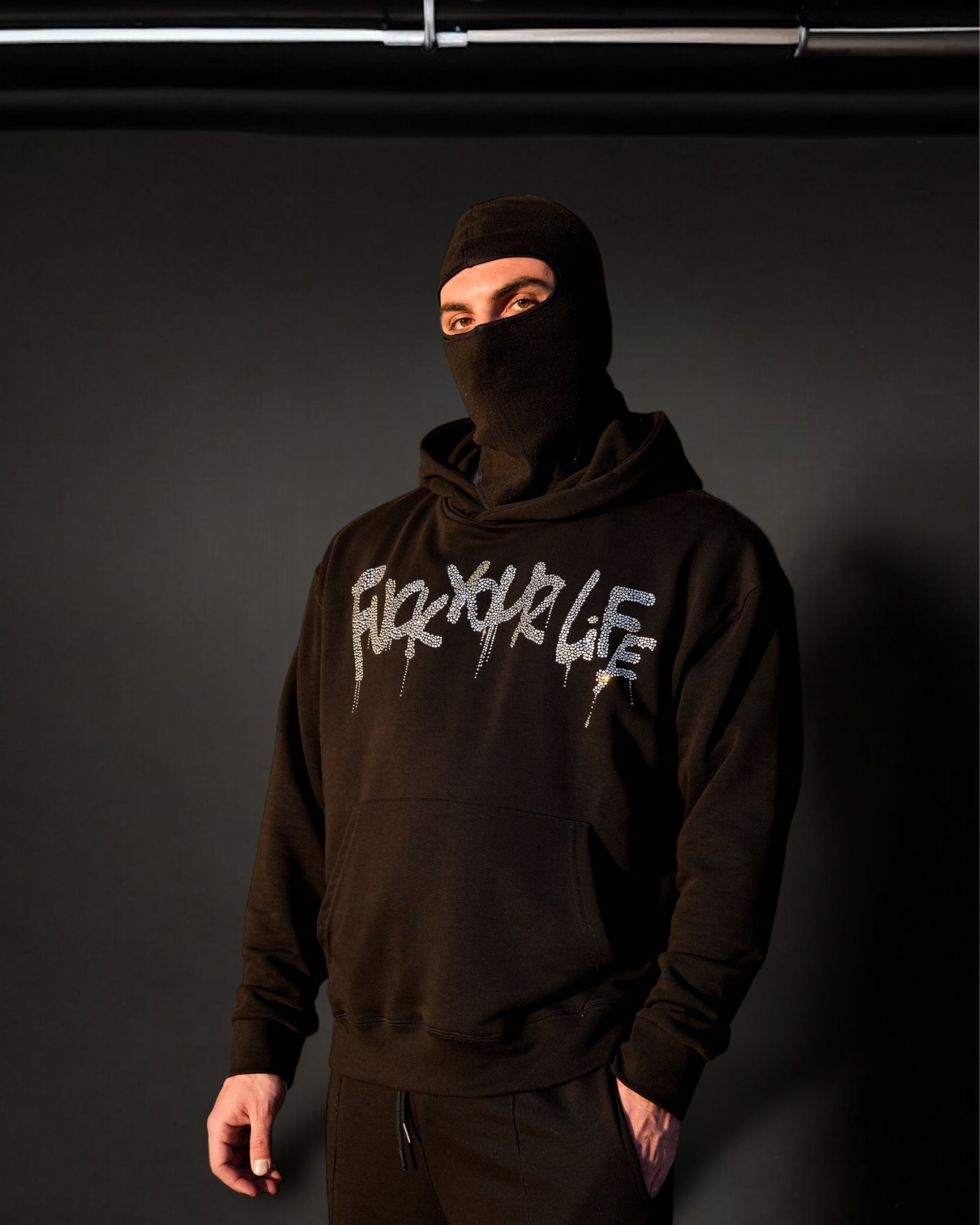 Hoodie Black Strass FYL - 002102