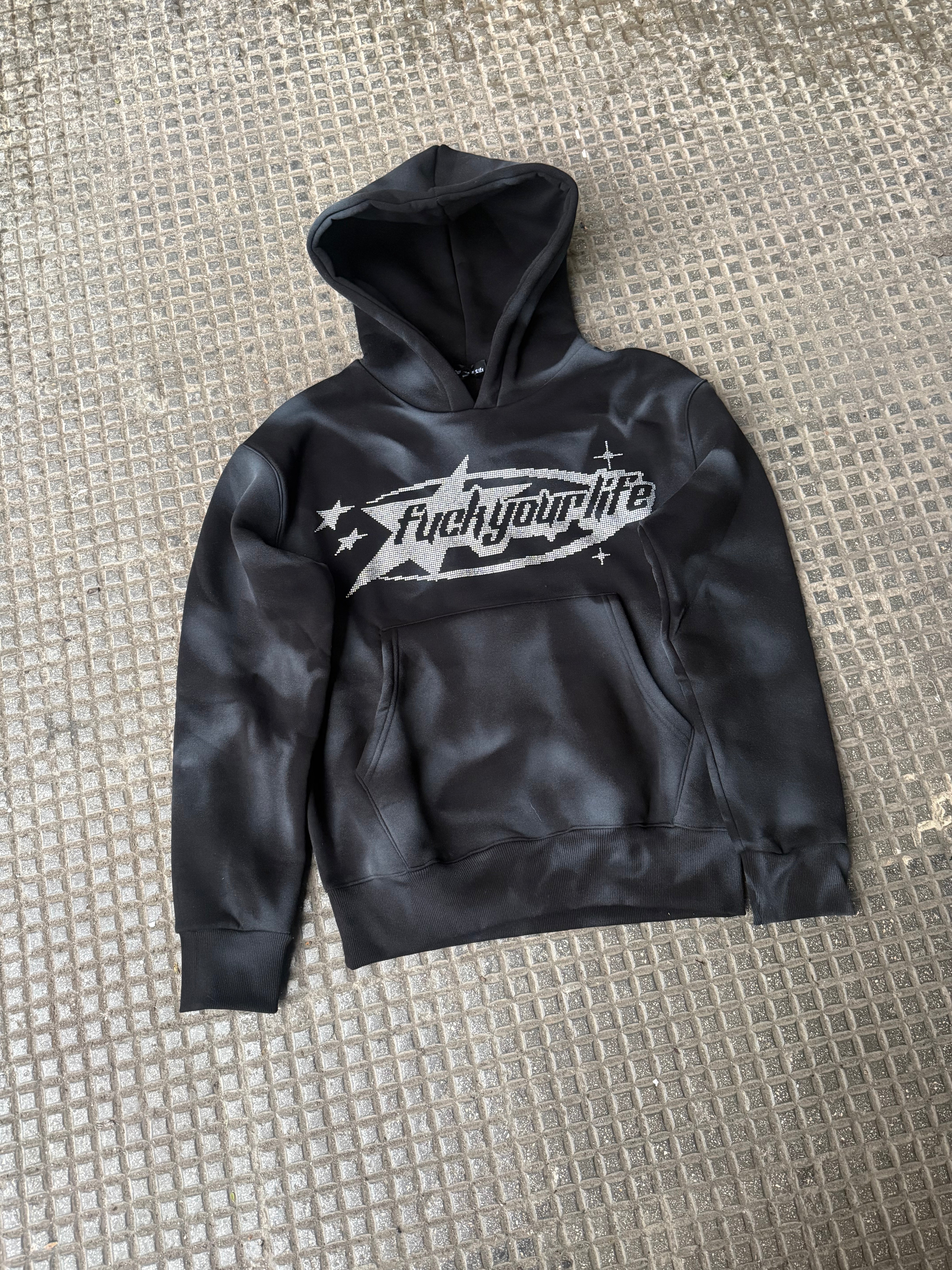 Hoodie Sfumata BRILLANTINATA Black