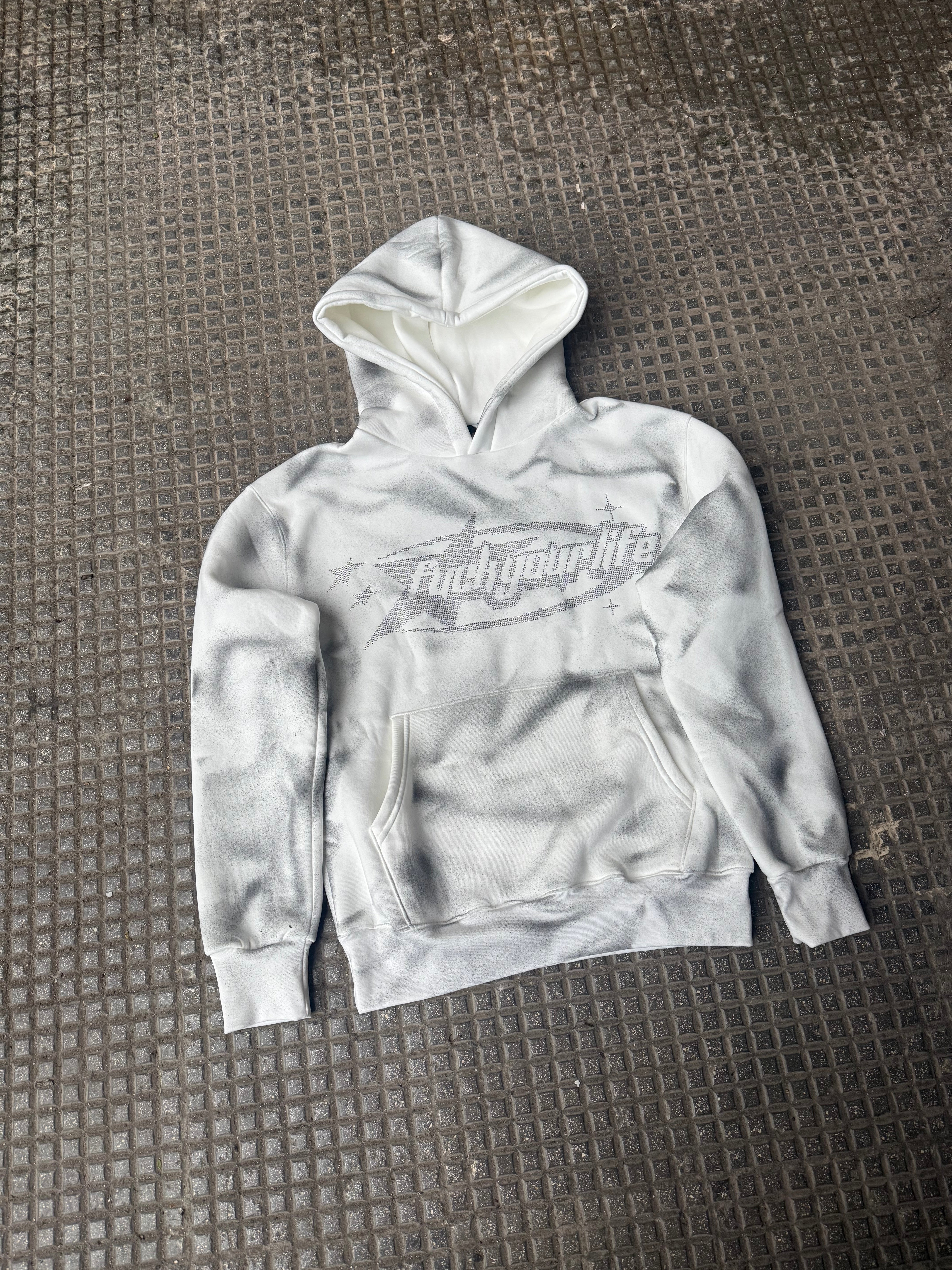 Hoodie Sfumata BRILLANTINATA White