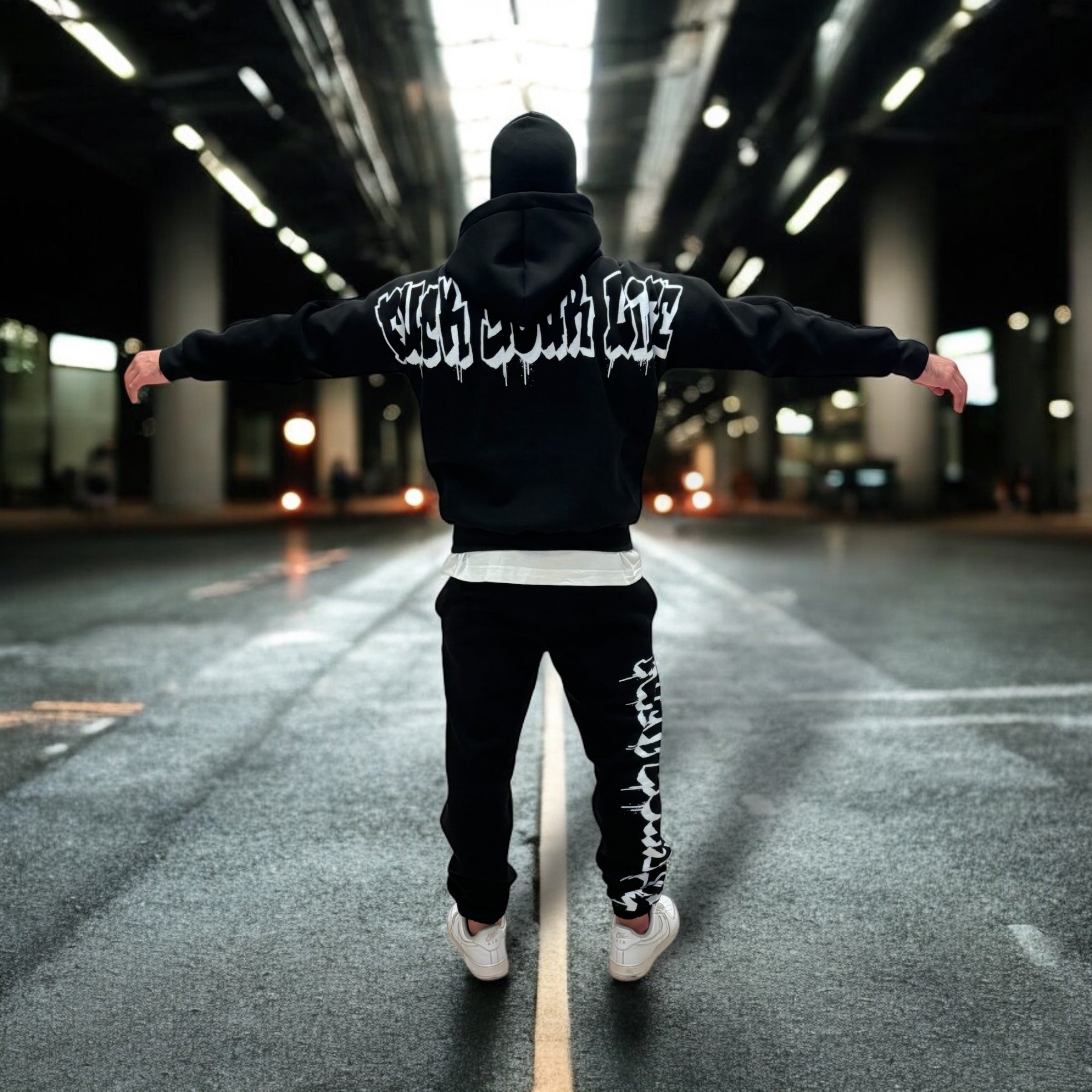 Hoodie Viral Black Cappuccio