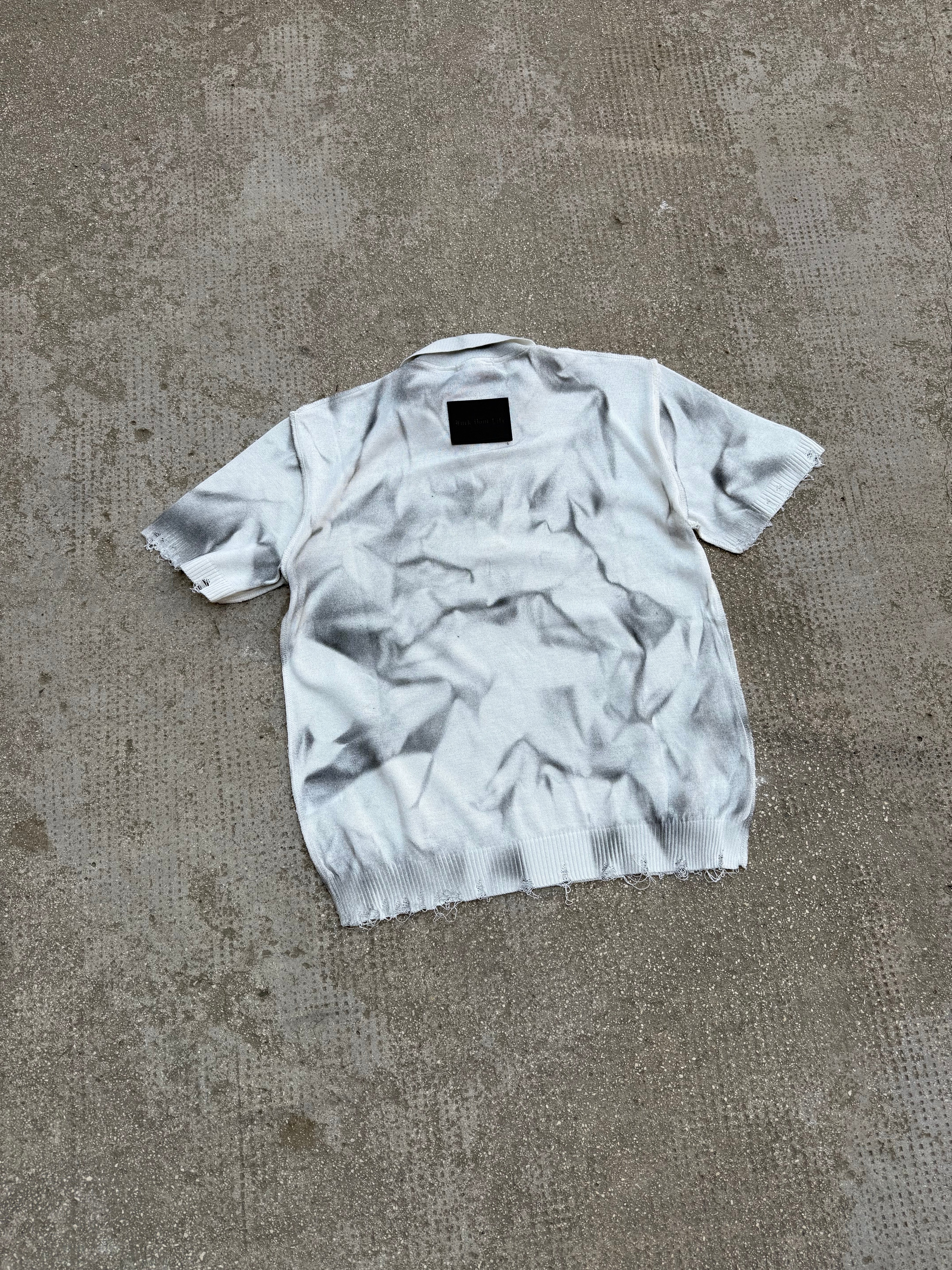 10-16 ANNI Polo in filo Zip Ricamata White Sfumata