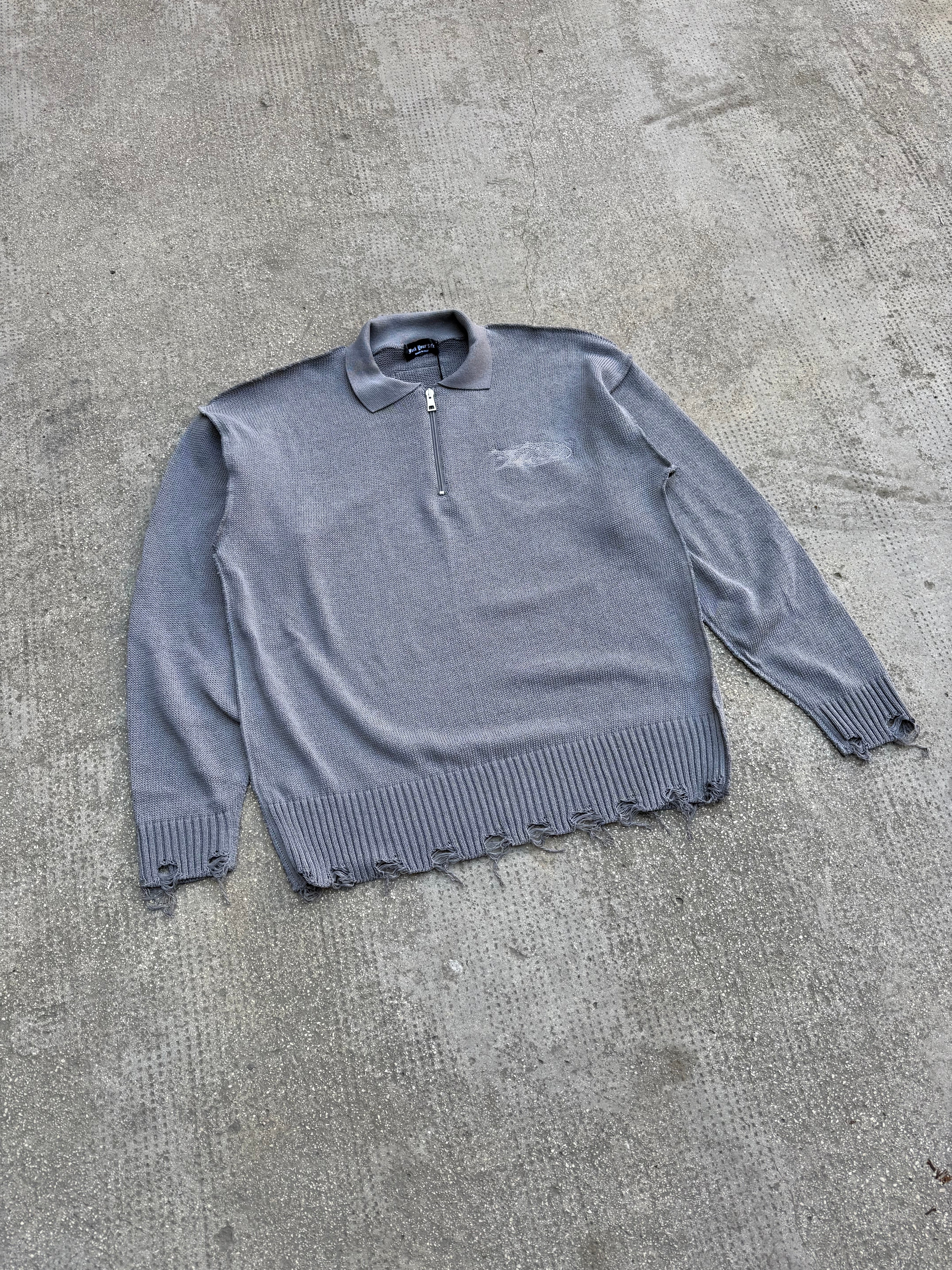 Polo in filo Zip Ricamata Inox
