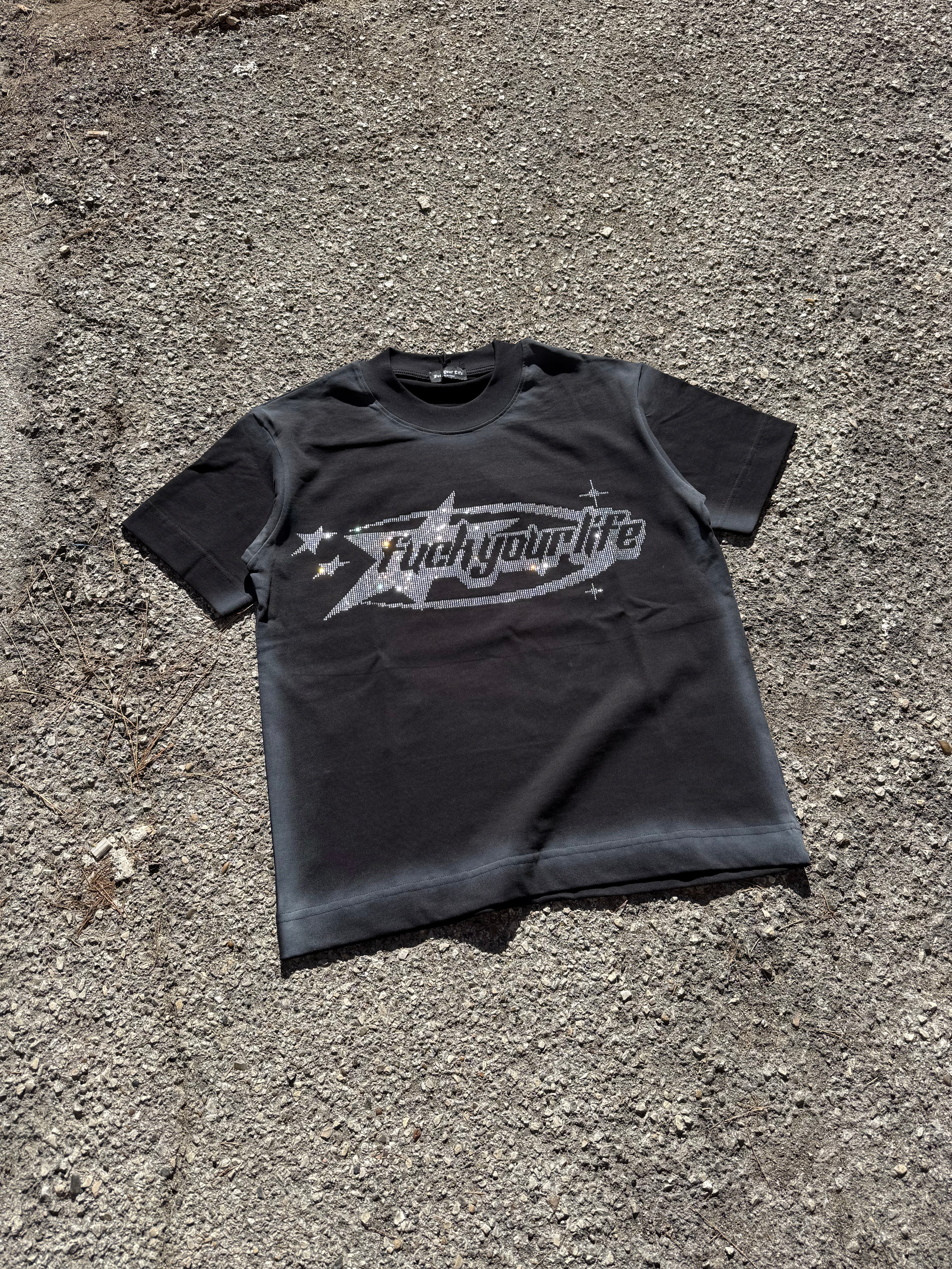 T-shirt Brillantinata Spray Black