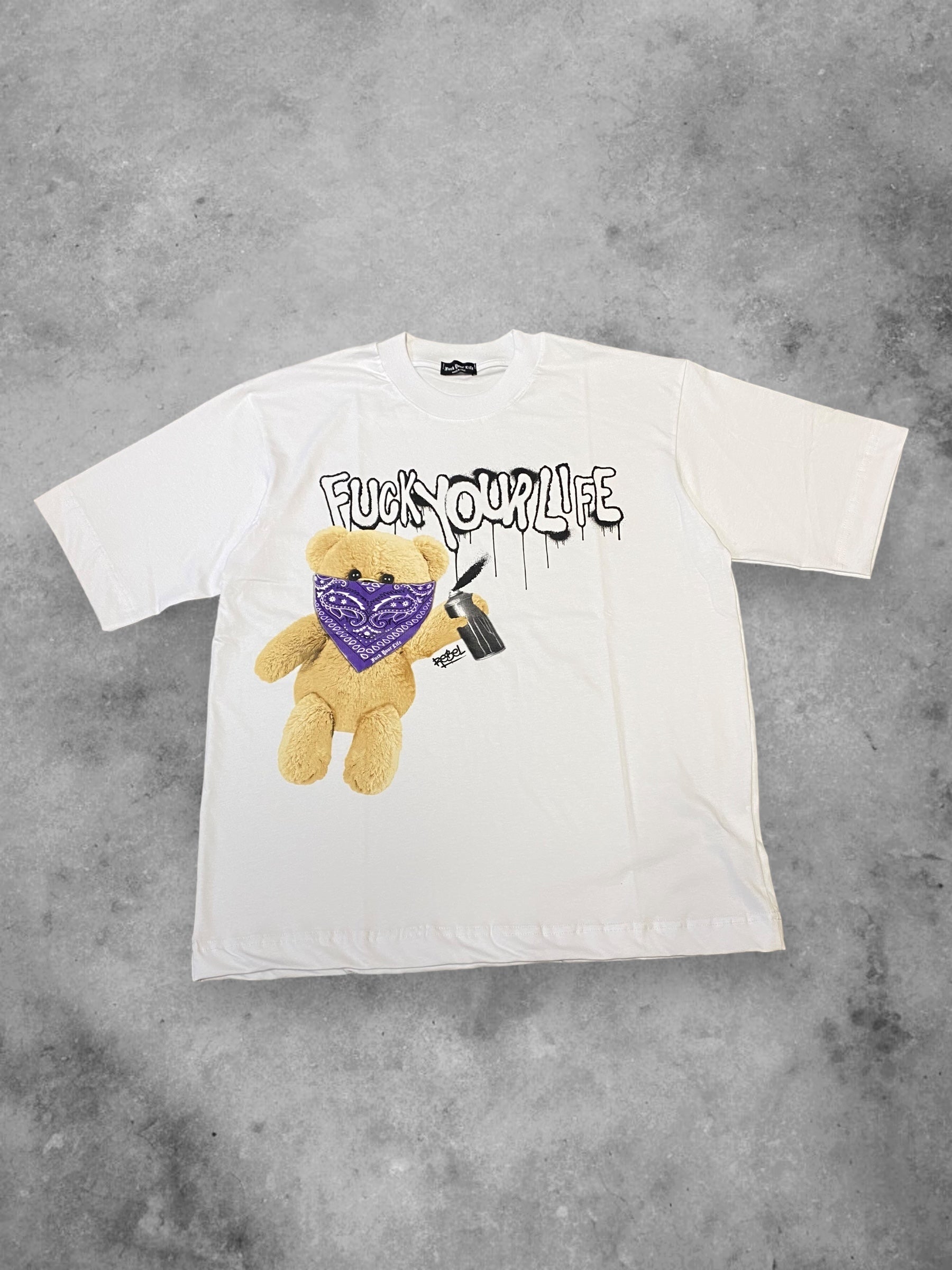 T-shirt ours en peluche blanc