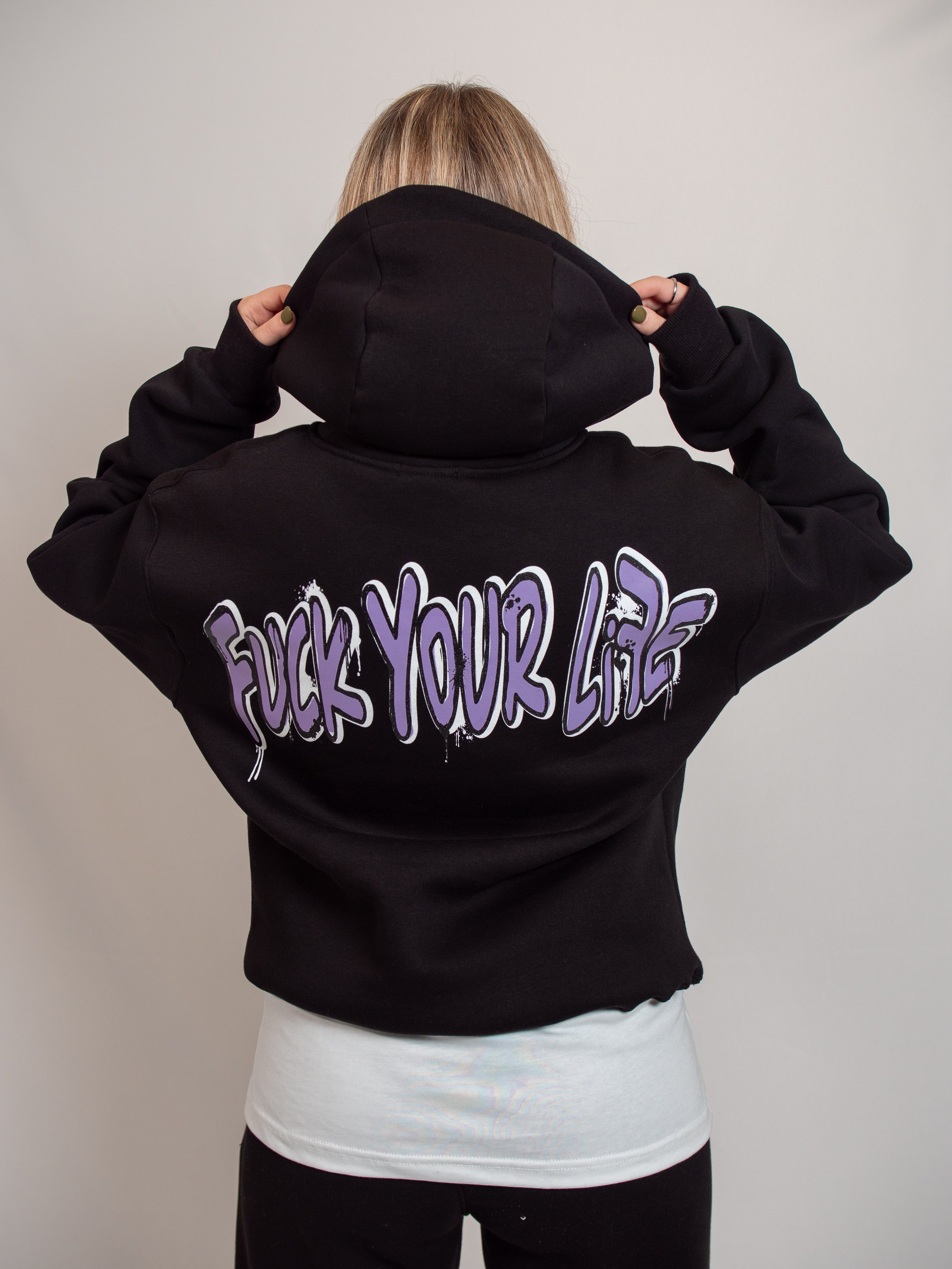 Felpa Hoodie Nera Donna FP002202