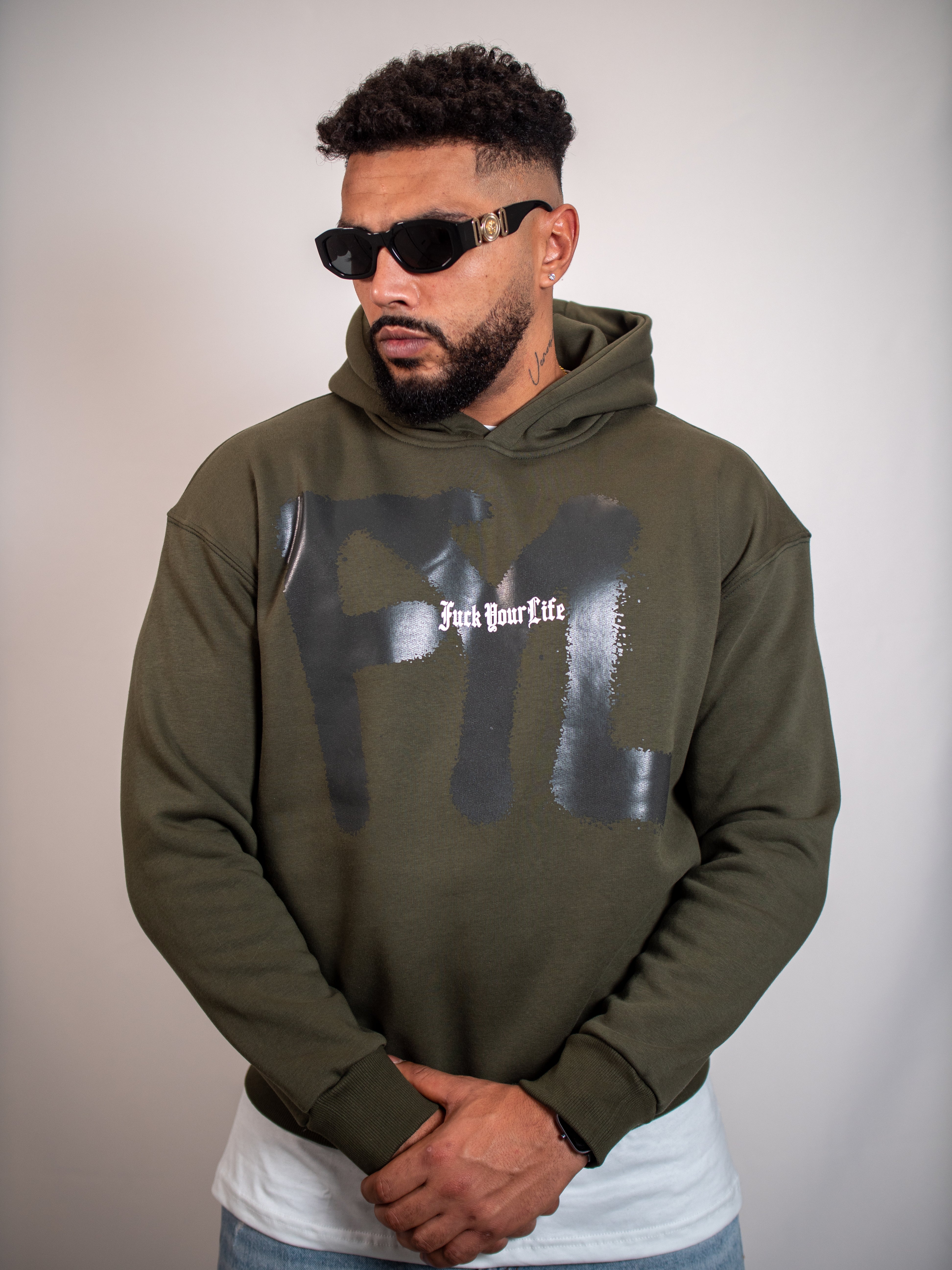Militärgrünes Kapuzenpullover FP002204