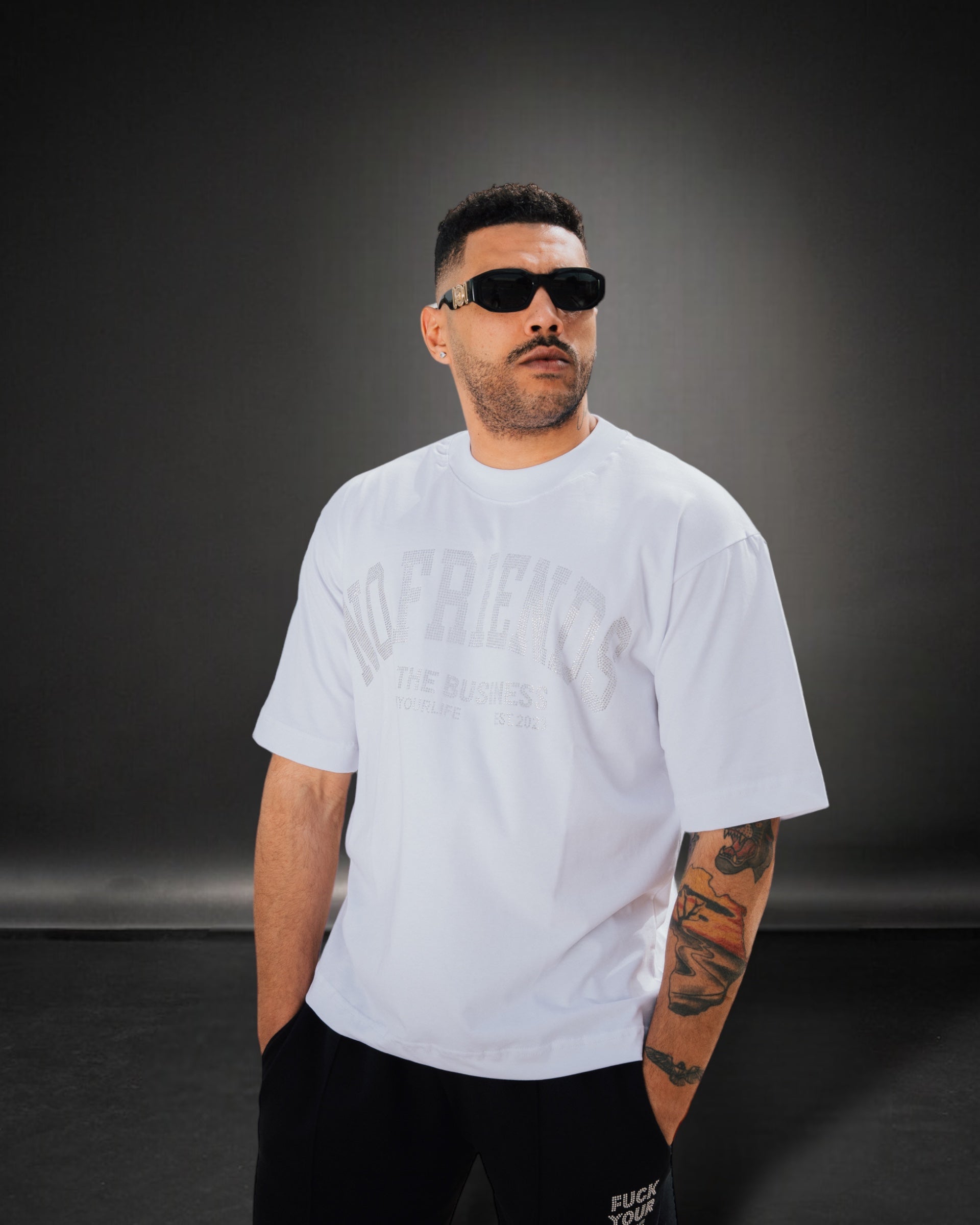 Weißes Baumwoll-T-Shirt