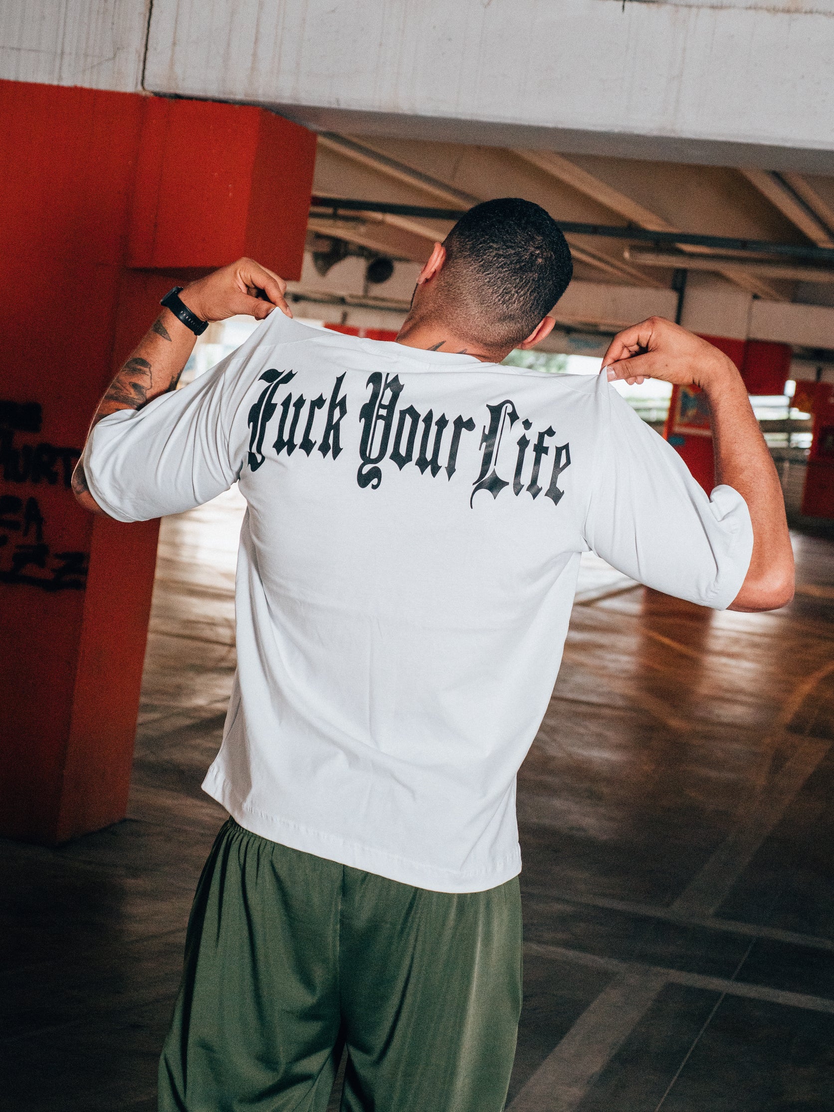 Weißes Baumwoll-T-Shirt