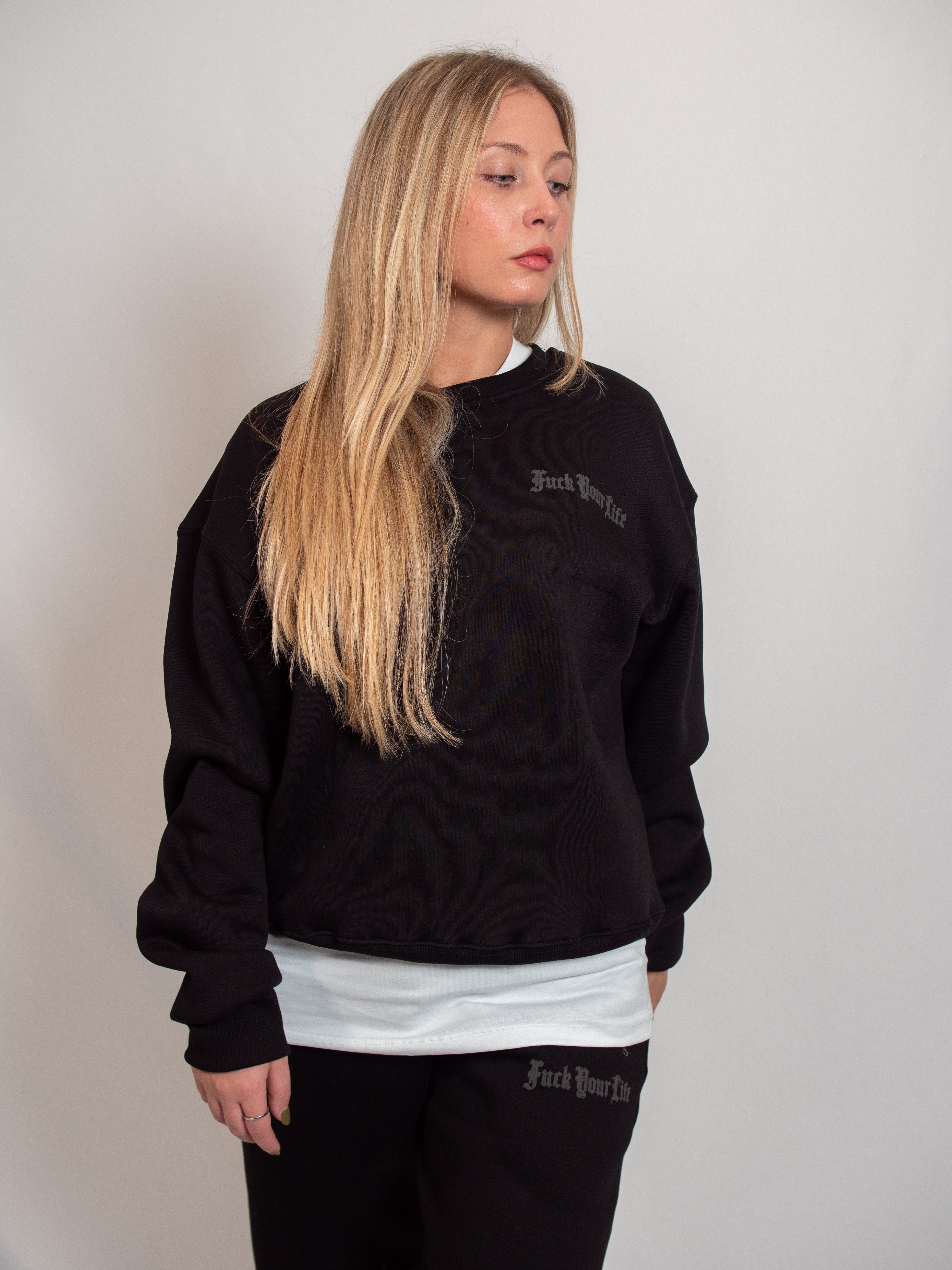 Felpa Nera Donna FP002207