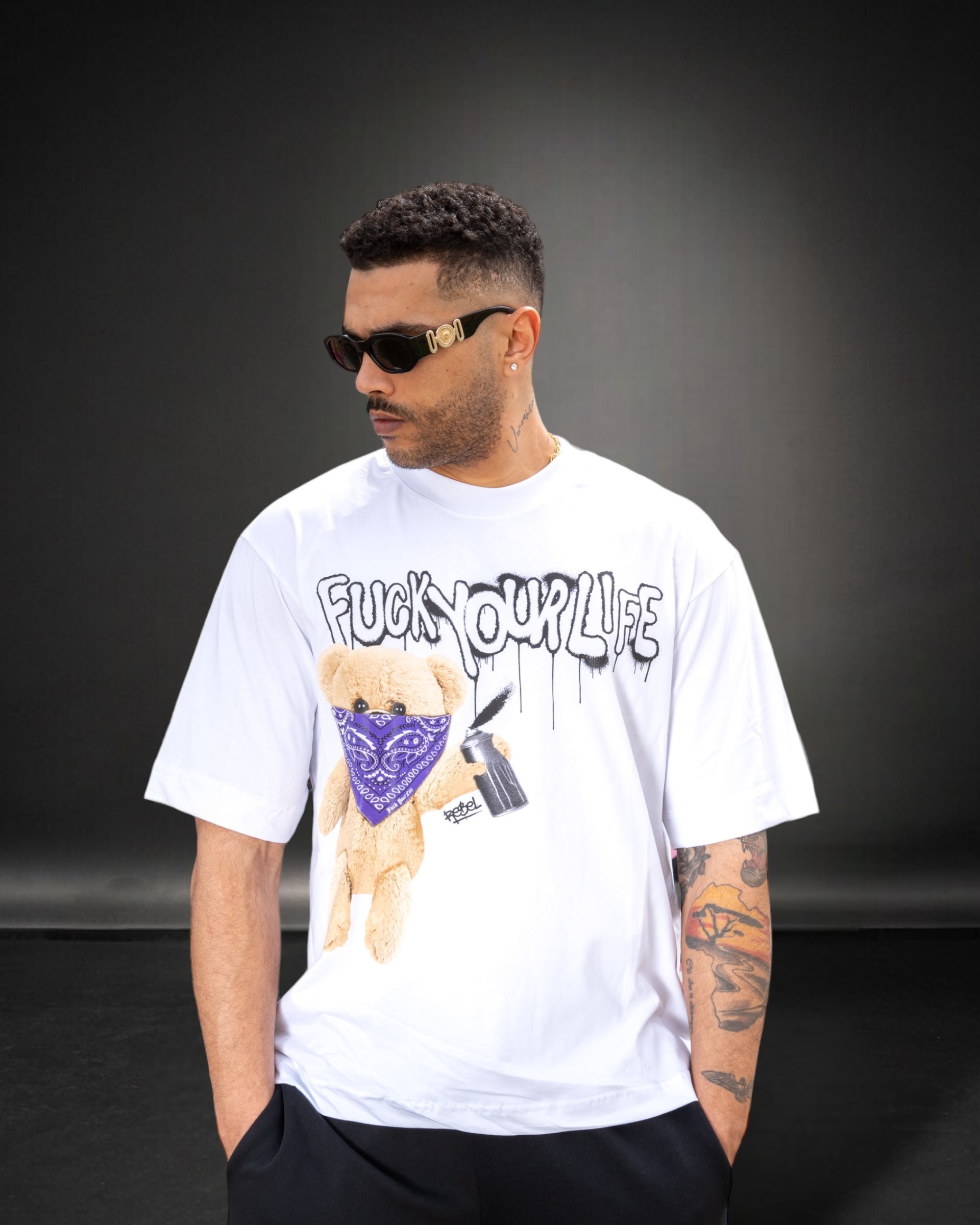 T-shirt ours en peluche blanc