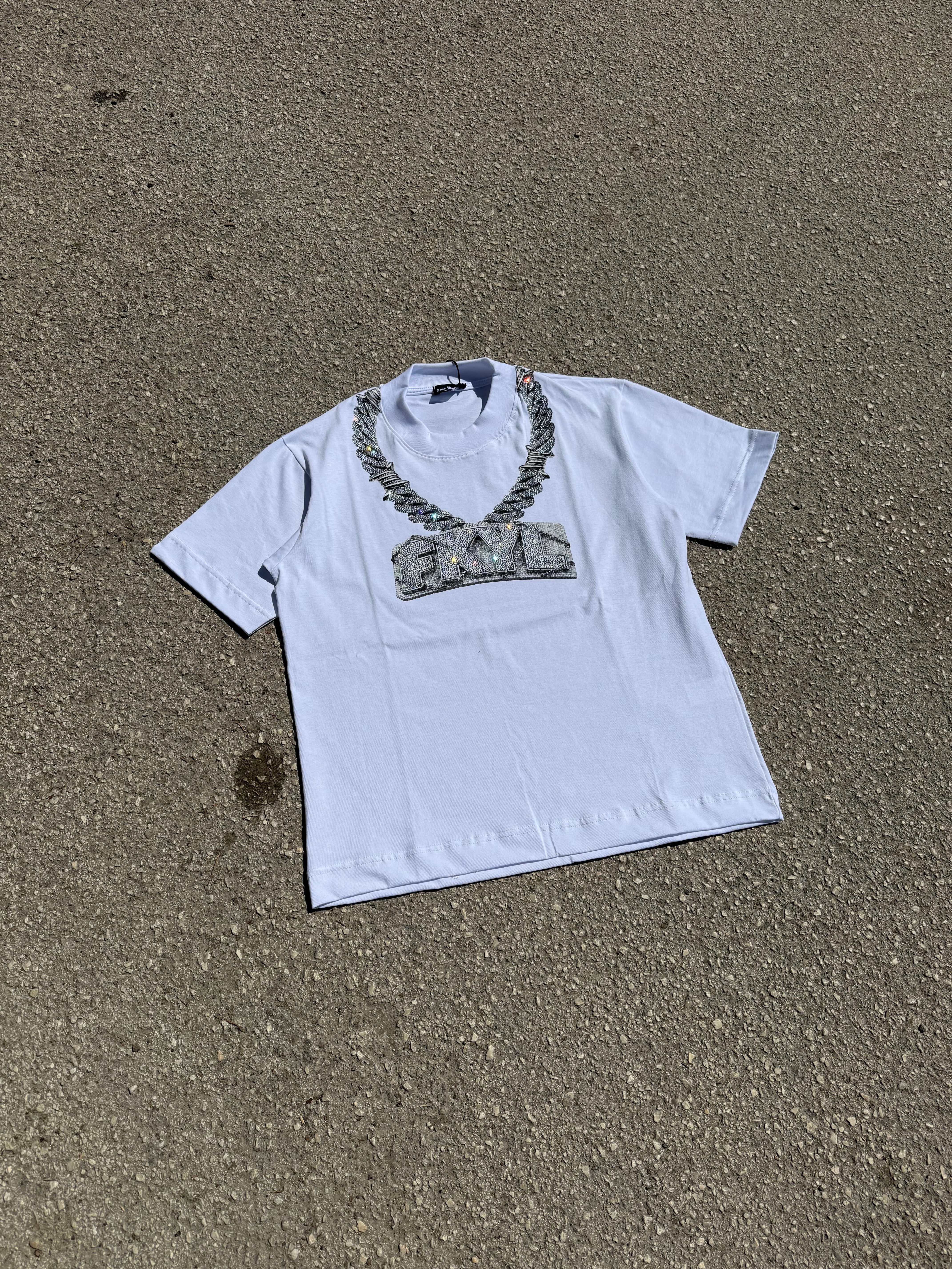 T-shirt Collana Brillantinata White